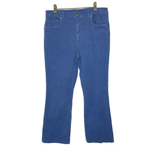 Women's 12 J. McLaughlin Blue Cotton Blend Corduroy Bootcut Pants